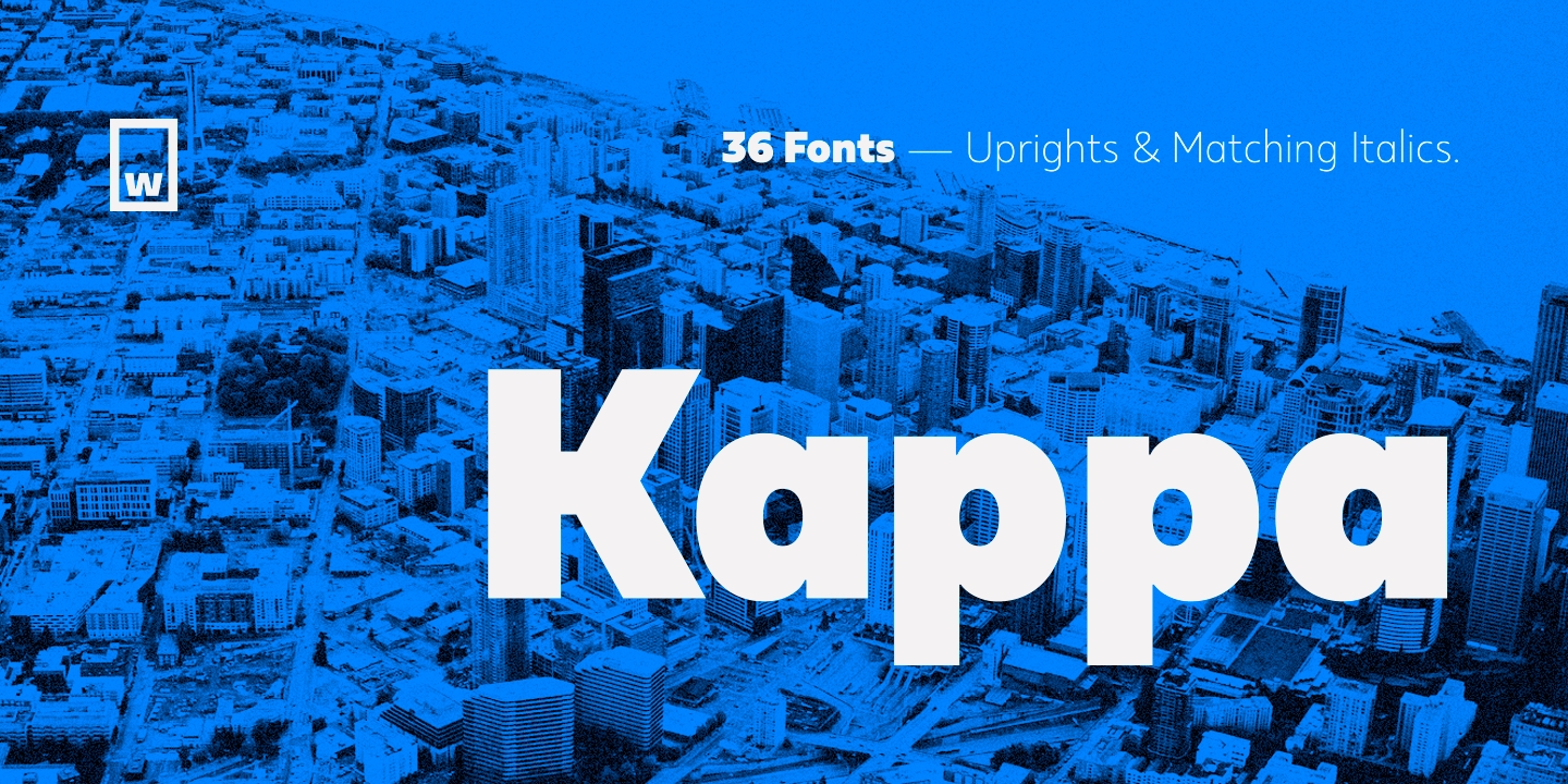 Beispiel einer Kappa Display Italic-Schriftart